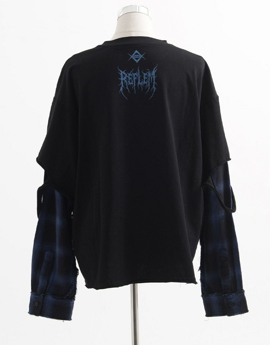 REFLEM【レフレム】フェイクレイヤードチェックロンT/全3色