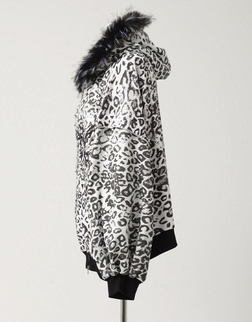 REFLEM【レフレム】ファー付き総柄ジップパーカー/全3色