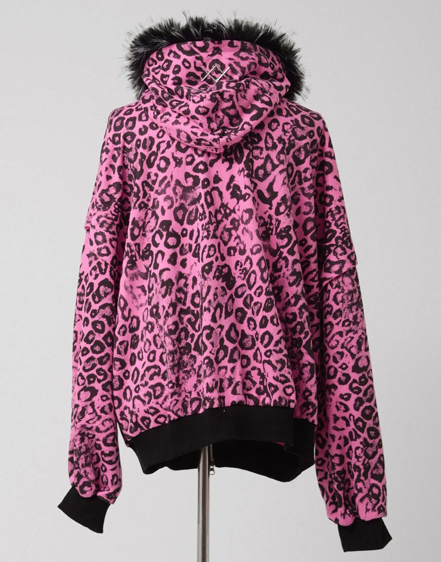 REFLEM【レフレム】ファー付き総柄ジップパーカー/全3色