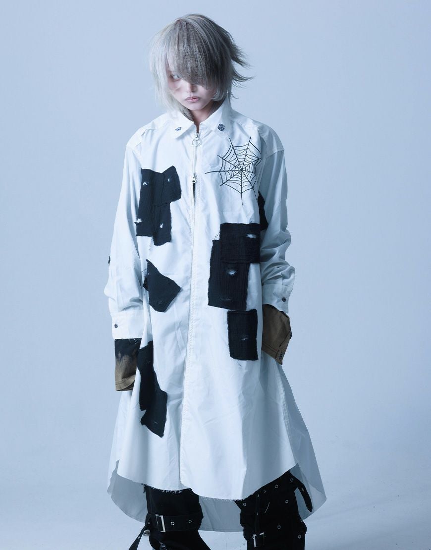 Gamchu【ガムチュ】Ghazero/ガゼロ Gauze Patch Long Zip Shirt/全2色