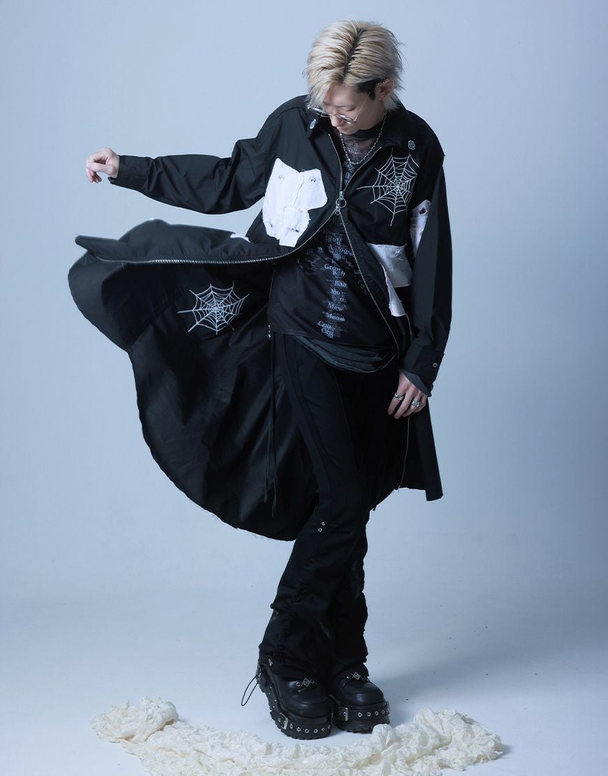 Gamchu【ガムチュ】Ghazero/ガゼロ Gauze Patch Long Zip Shirt/全2色