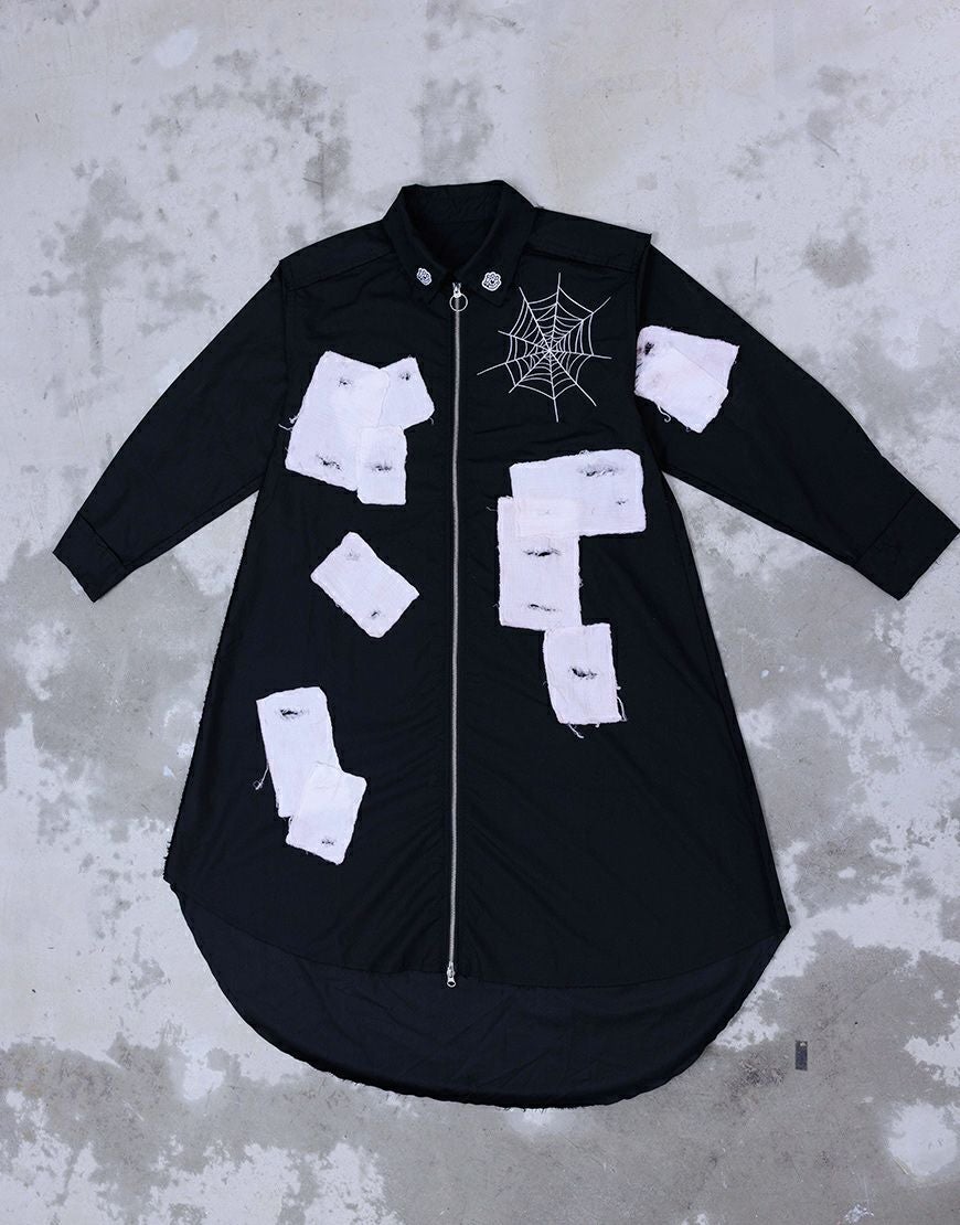 Gamchu【ガムチュ】Ghazero/ガゼロ Gauze Patch Long Zip Shirt/全2色