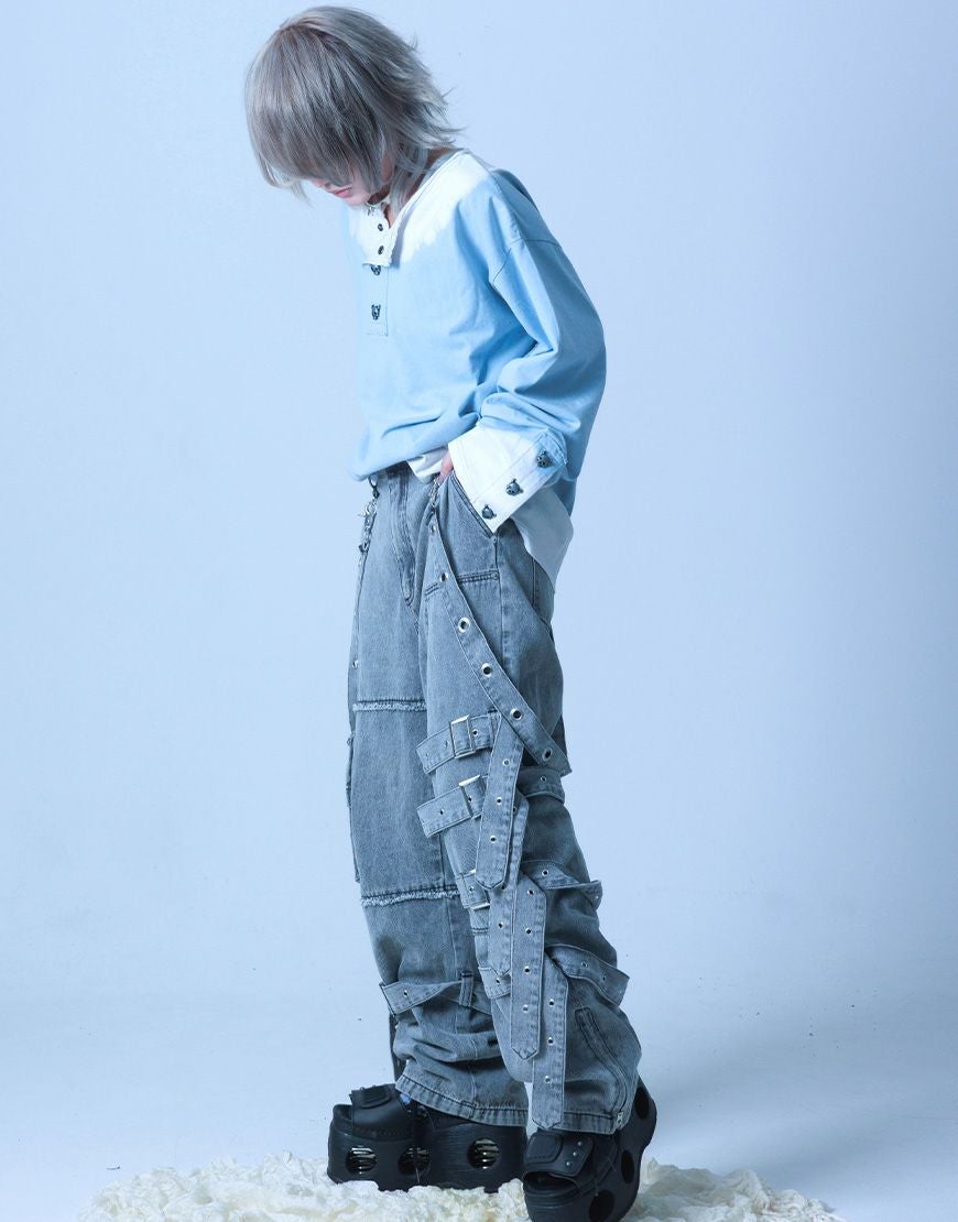 Gamchu【ガムチュ】『Beveluppa/ベベルッパ』Double Knee Belt Pants/全2色