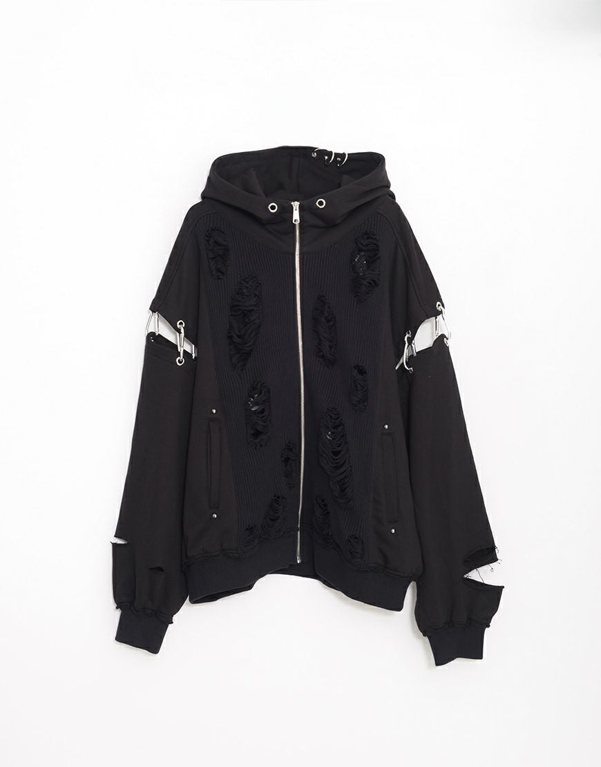 ililil【イルイルイル】崩壊世界で君臨する破戒ジップパーカー/全1色 ililil【イルイルイル】崩壊世界で君臨する破戒ジップパーカー/全1色
