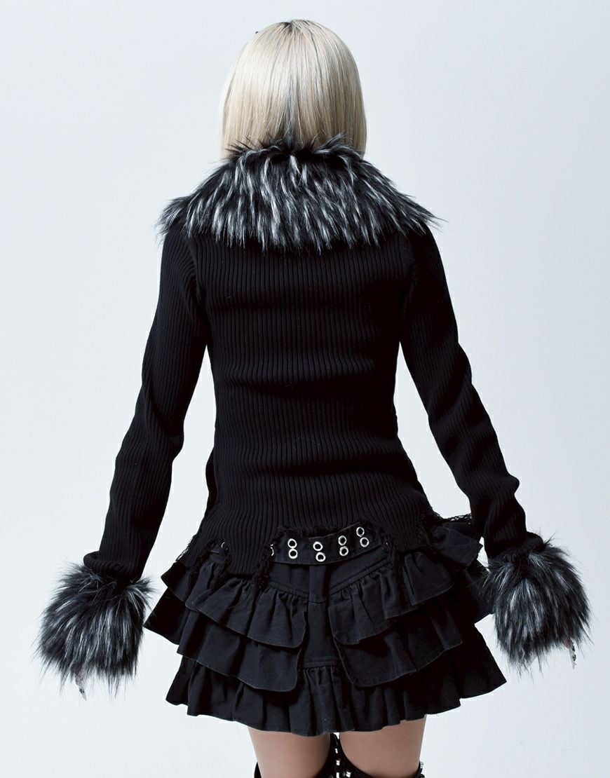 REFLEM【レフレム】ファー付きジップニットカーディガン/全2色