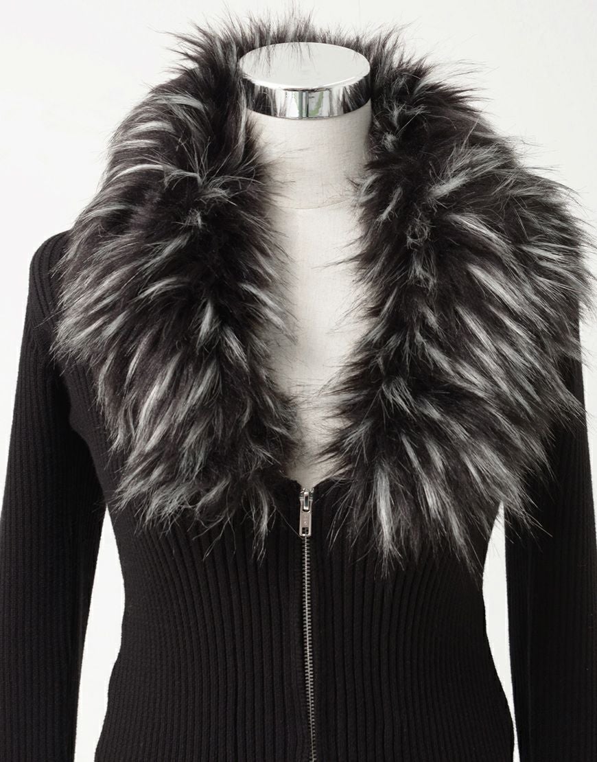 REFLEM【レフレム】ファー付きジップニットカーディガン/全2色