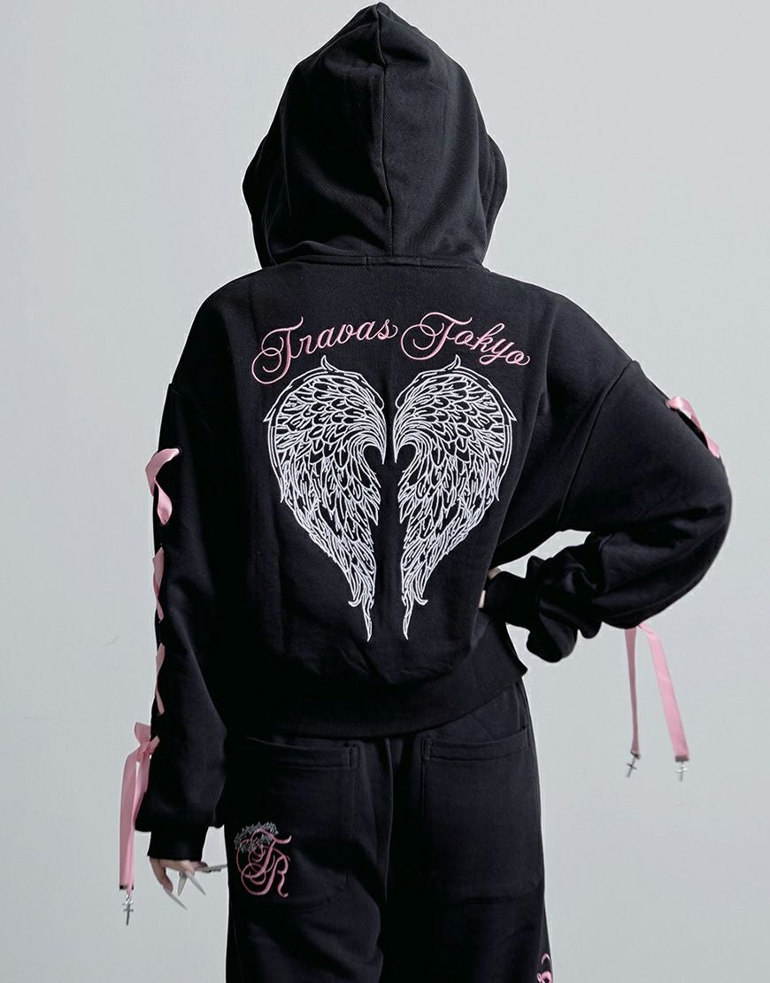 TRAVAS TOKYO【トラバストーキョー】ロゴ刺繍スウエットジップパーカー
