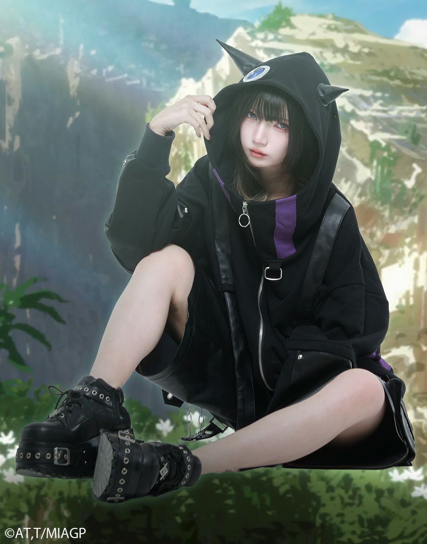 ililil【イルイルイル】ililil × Reg motif Zip-up hoodie/全1色