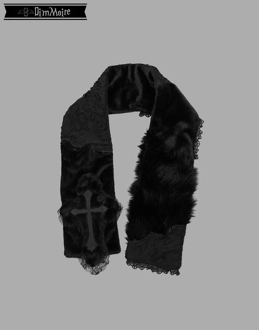 DimMoire【ディムモアール】十字の誓いつぎはぎマフラー/Black