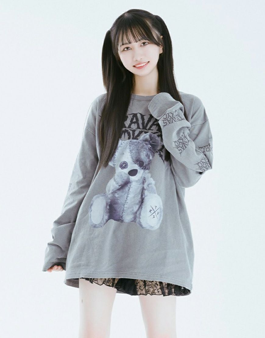 TRAVAS TOKYO【トラバストーキョー】バイオ加工継ぎはぎクマロンT/全3色