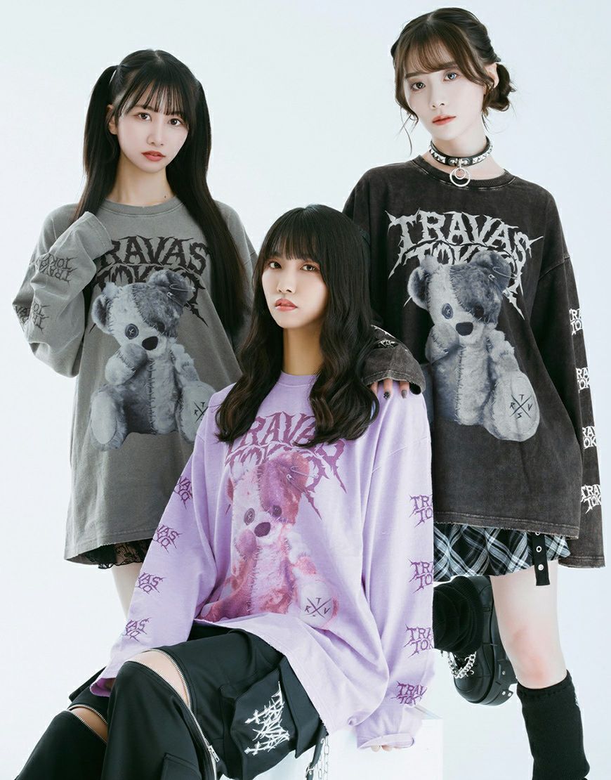 travas クマロンT トラバス TRAVAS TOKYO【トラヴァストーキョー】FURRY BEARクマロンT Pink