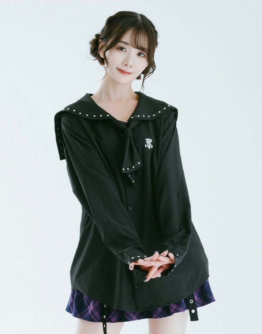 DimMoire【ディムモアール】Gothic学園ボンテ―ジシャツ/Black