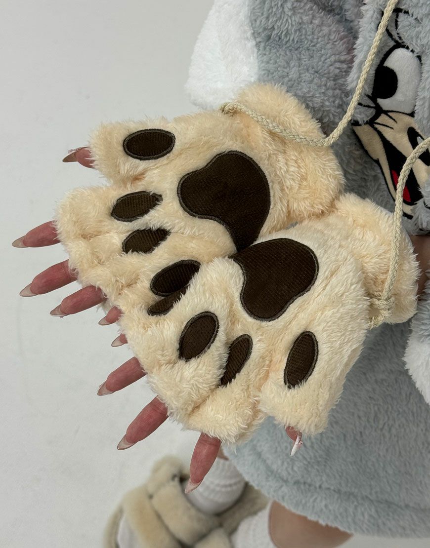 NOVESSEL【ノベセル】ファー肉球手袋(両手2個セット)/全3色