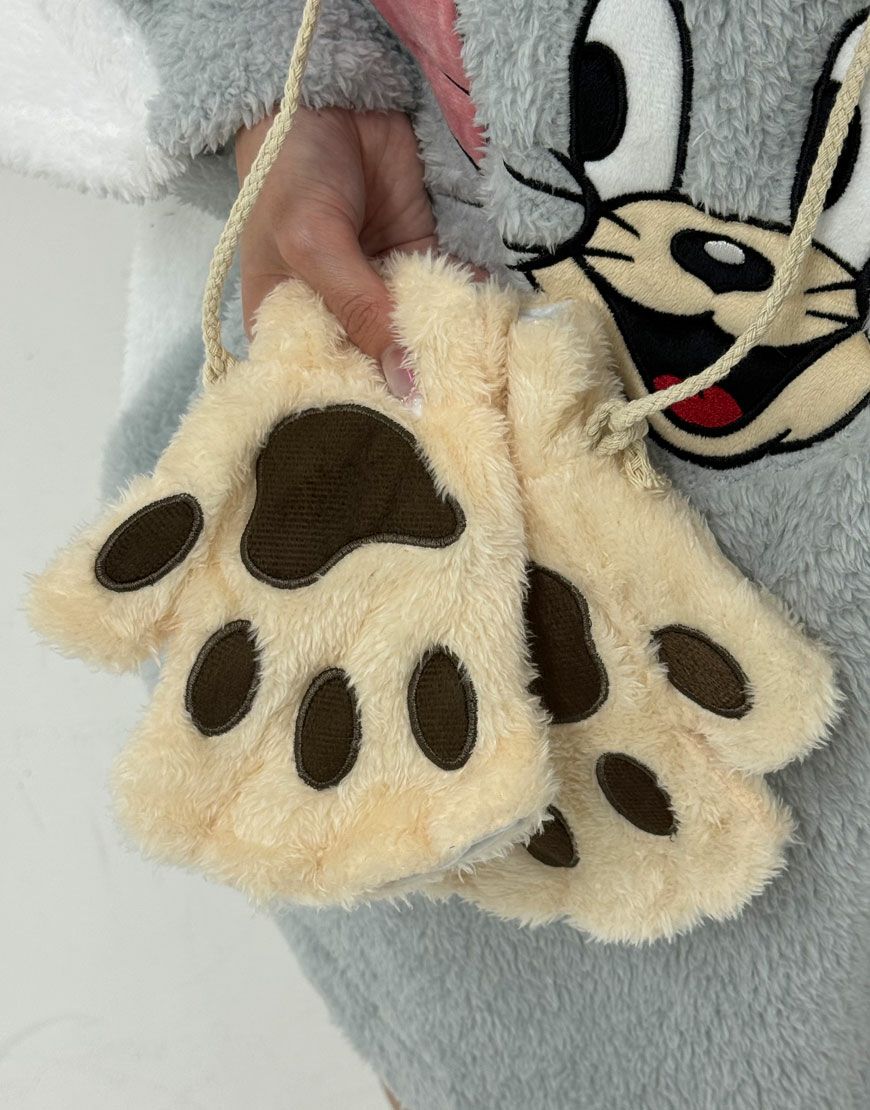 NOVESSEL【ノベセル】ファー肉球手袋(両手2個セット)/全3色