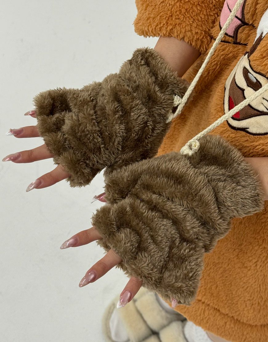 NOVESSEL【ノベセル】ファー肉球手袋(両手2個セット)/全3色