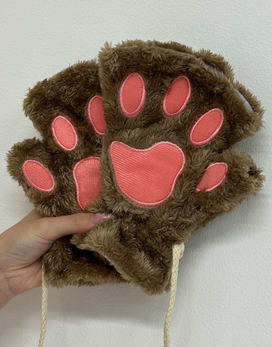 NOVESSEL【ノベセル】ファー肉球手袋(両手2個セット)/全3色