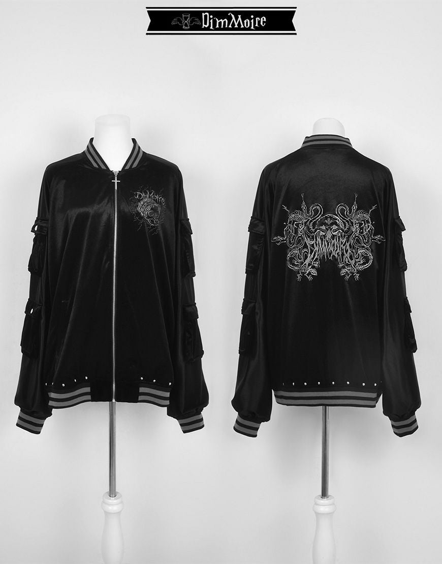 DimMoire【ディムモアール】Messy Bonesベロアスカジャン/Black