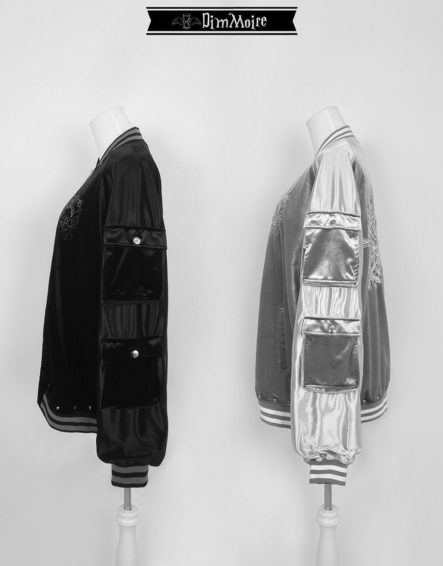 DimMoire【ディムモアール】Messy Bonesベロアスカジャン/Black