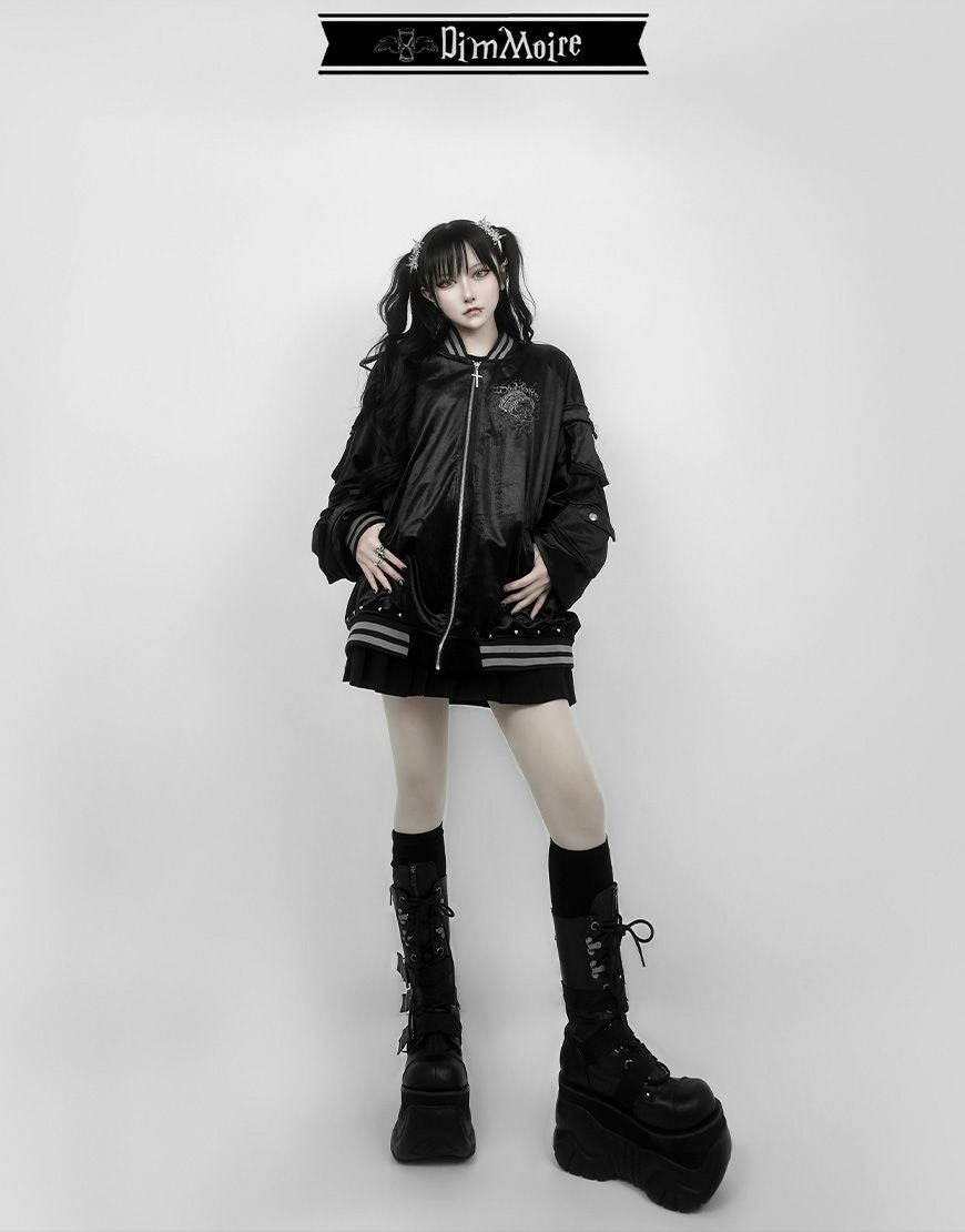 DimMoire Messy Bonesベロアスカジャン Black DimMoire【ディムモアール】Messy Bonesベロアスカジャン/Black