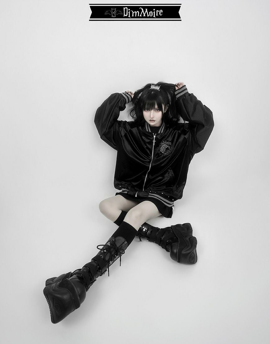 DimMoire【ディムモアール】Messy Bonesベロアスカジャン/Black