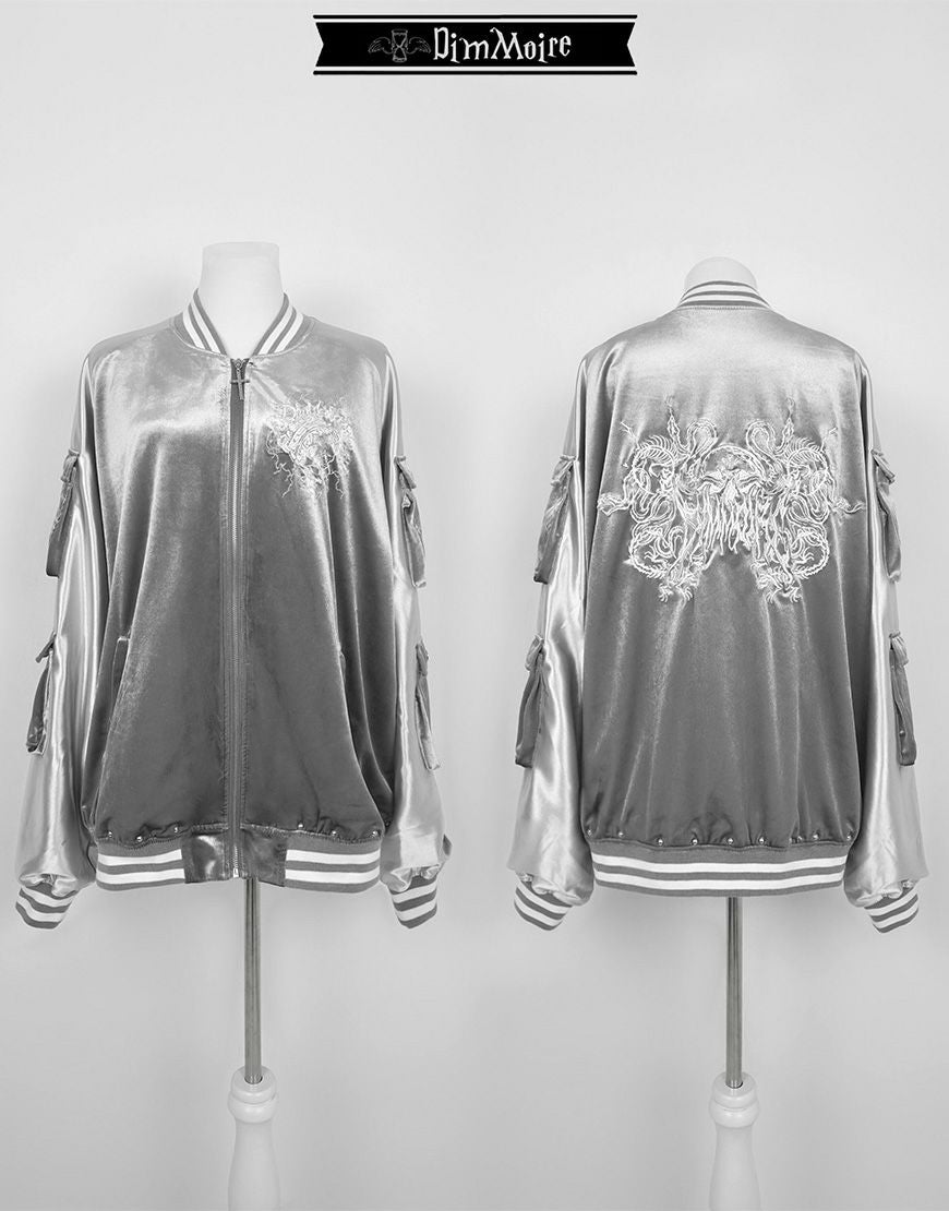 DimMoire【ディムモアール】Messy Bonesベロアスカジャン/Black