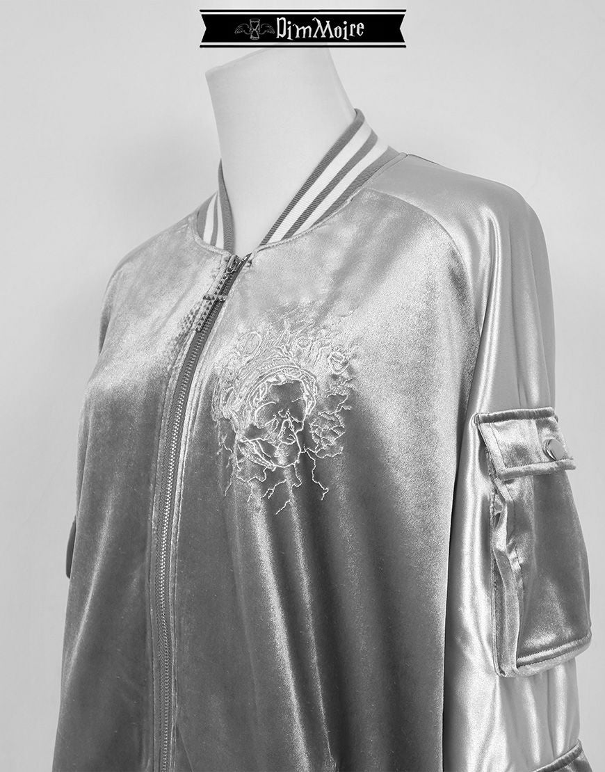 DimMoire【ディムモアール】Messy Bonesベロアスカジャン/Silver