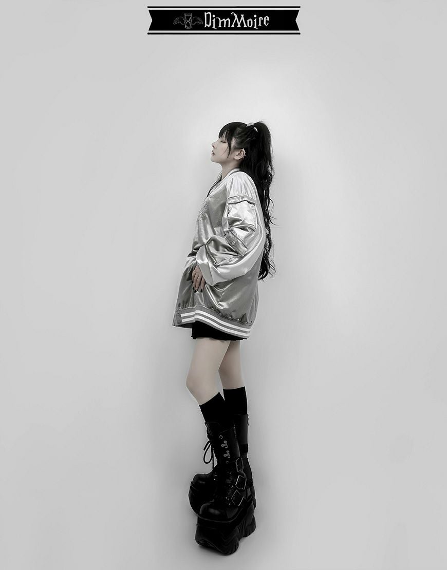 DimMoire【ディムモアール】Messy Bonesベロアスカジャン/Silver