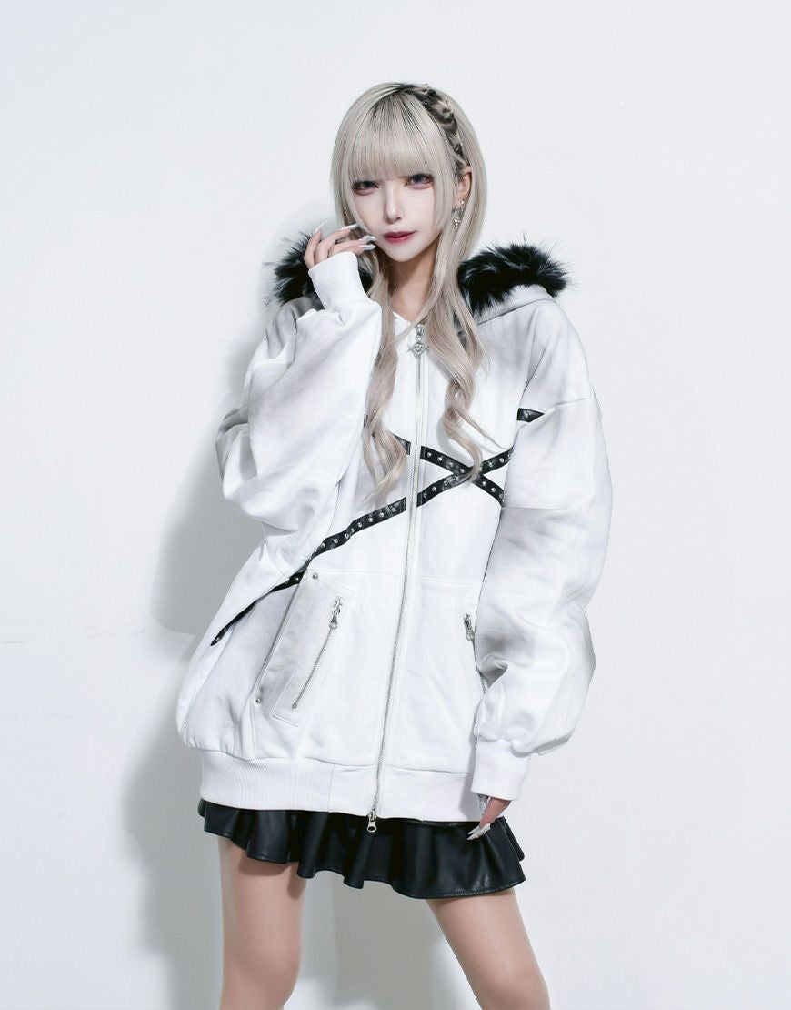 REFLEM【レフレム】ファー付きうさ耳ジップパーカー/全2色