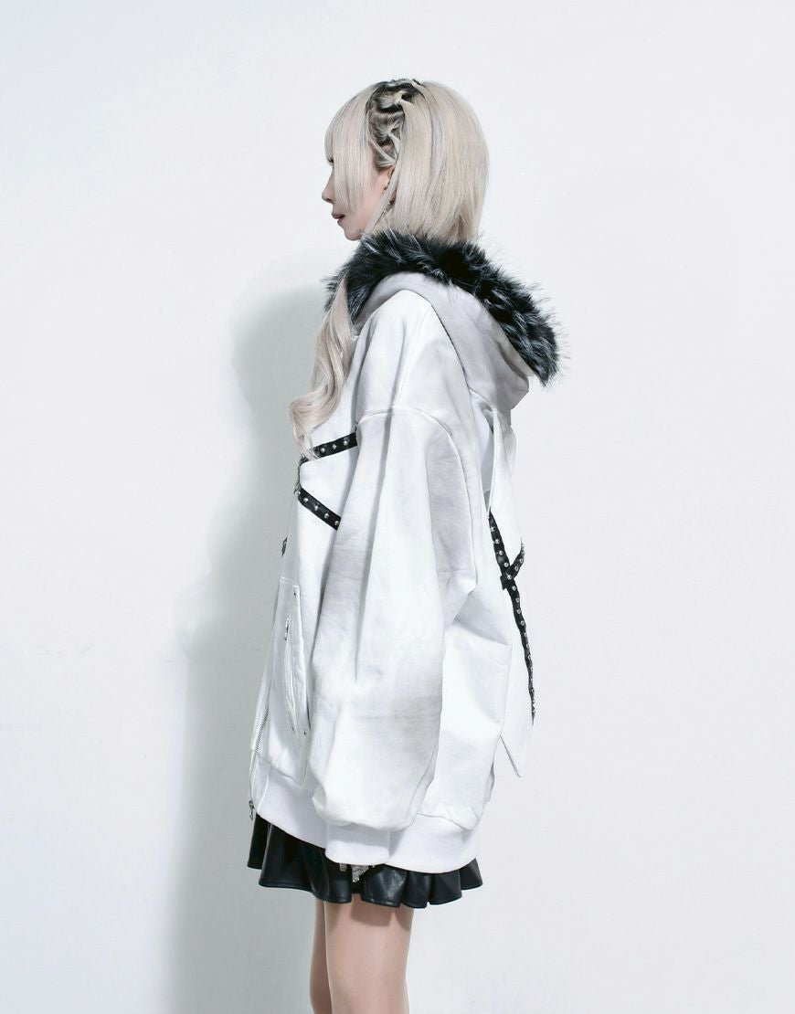 REFLEM【レフレム】ファー付きうさ耳ジップパーカー/全2色