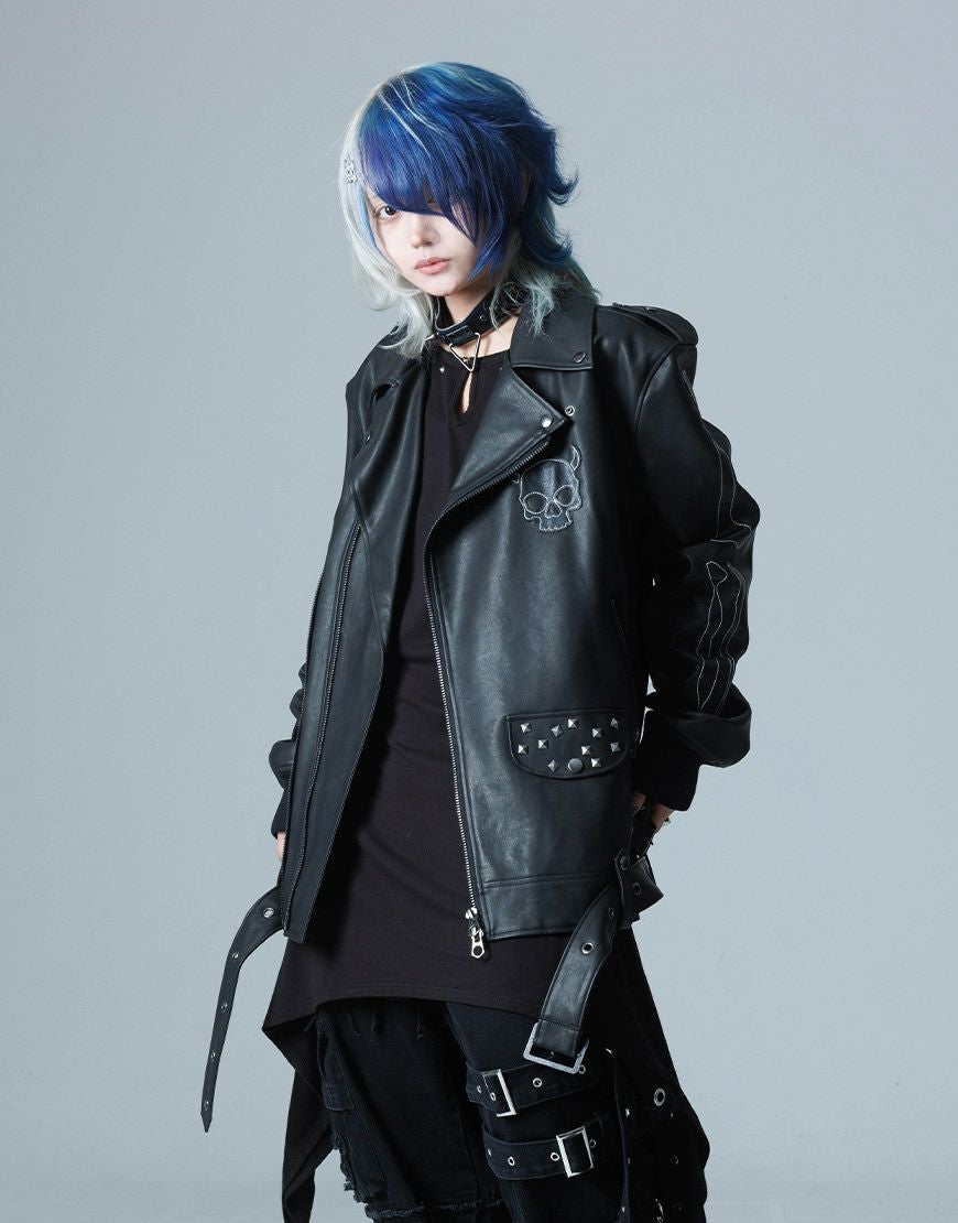 Gamchu【ガムチュ】加工BORNダブルライダース　Black×White 000000002032-03.jpg?size=l&w=
