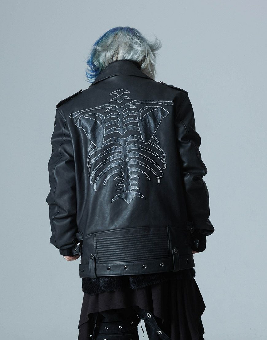 Gamchu【ガムチュ】加工BORNダブルライダース　Black×White Gamchu【ガムチュ】加工BORNダブルライダース Black×White