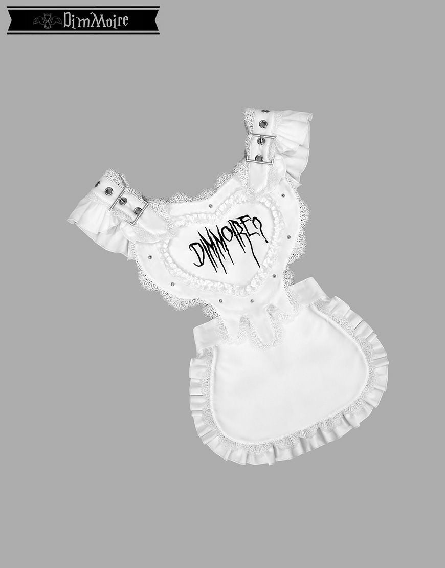 DimMoire【ディムモアール】 Drip Heartメイドワンピース/Black×White DimMoire【ディムモアール】 Drip Heartメイドワンピース/Black×White