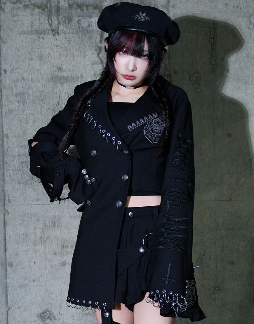 DimMoire【ディムモアール】ファーフードGothicパーカー/Gray