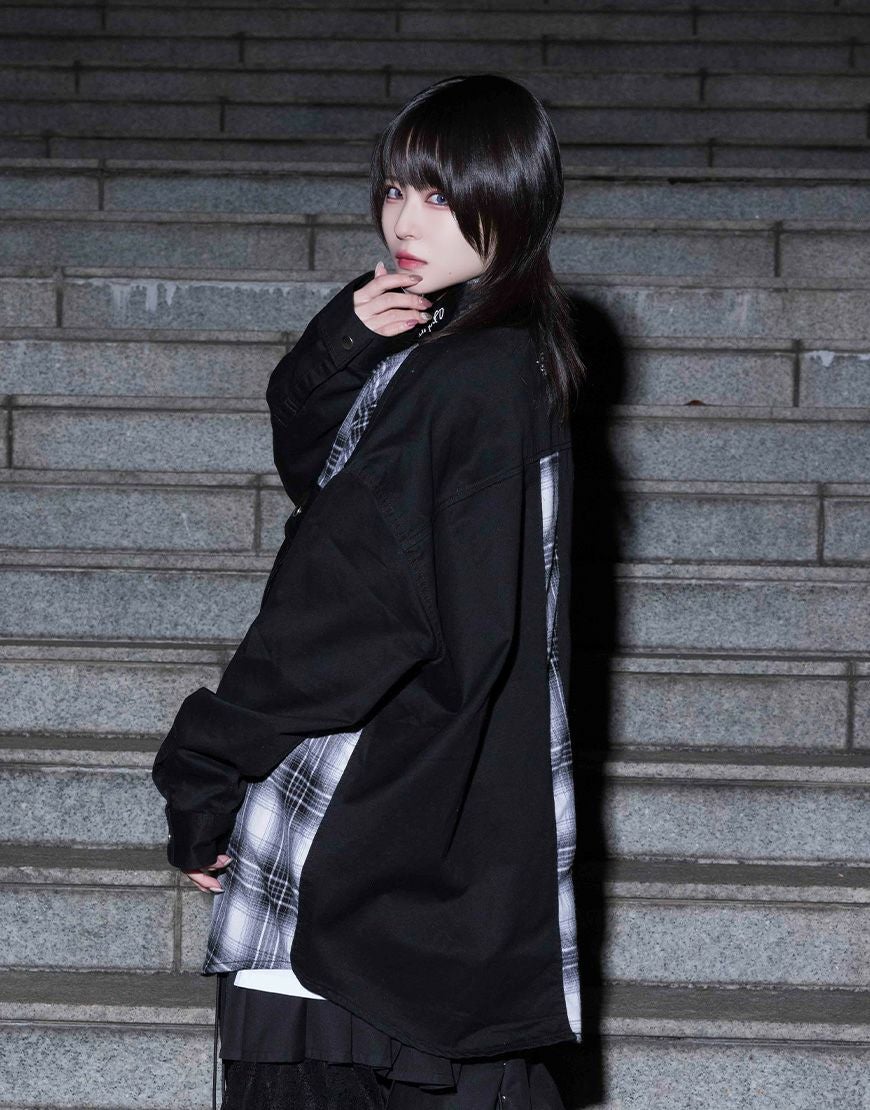 AdaNous【アダナス】mixed-material shirt/全2色