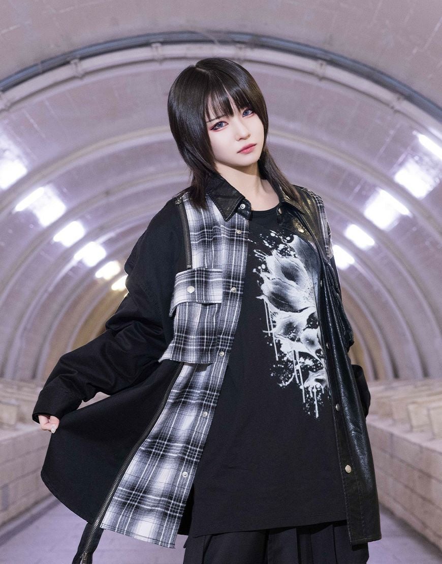 AdaNous【アダナス】mixed-material shirt/全2色