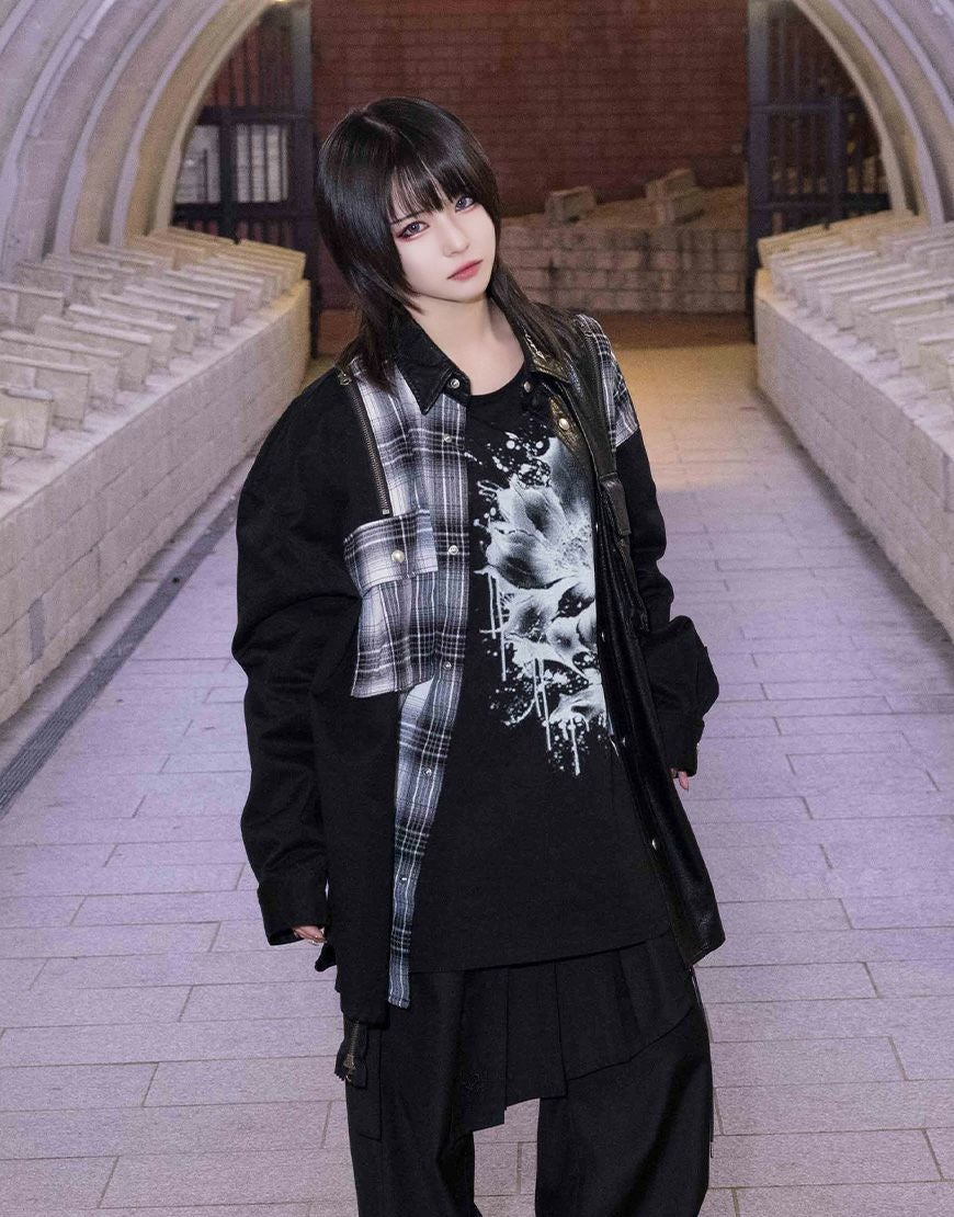 AdaNous【アダナス】mixed-material shirt/全2色