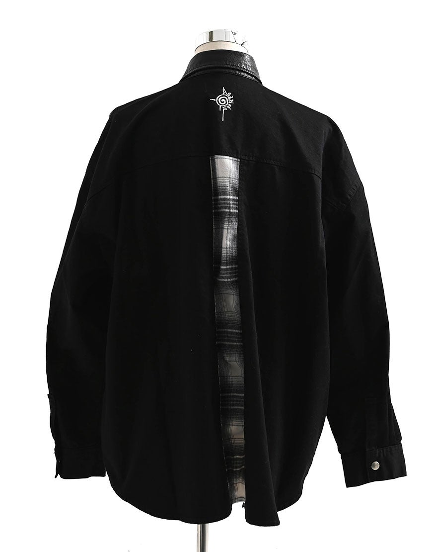 AdaNous【アダナス】mixed-material shirt/全2色