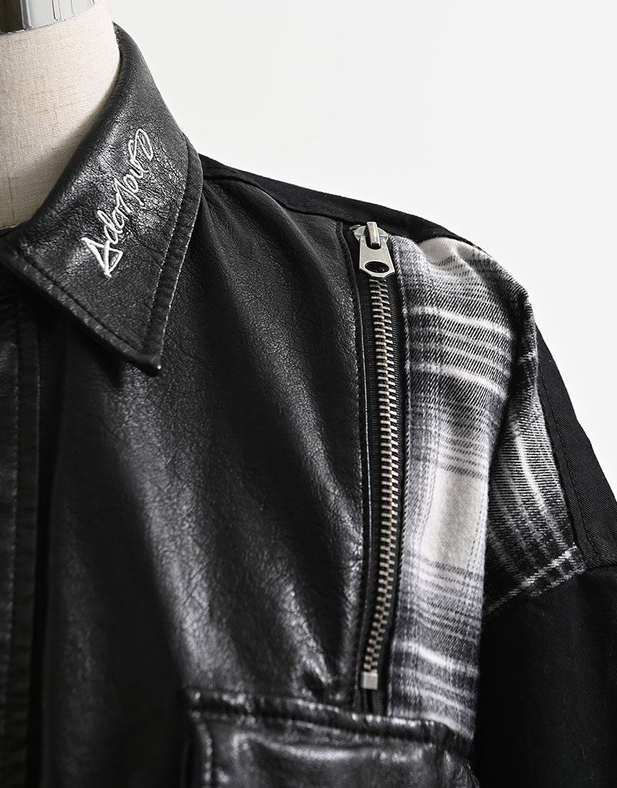 AdaNous【アダナス】mixed-material shirt/全2色