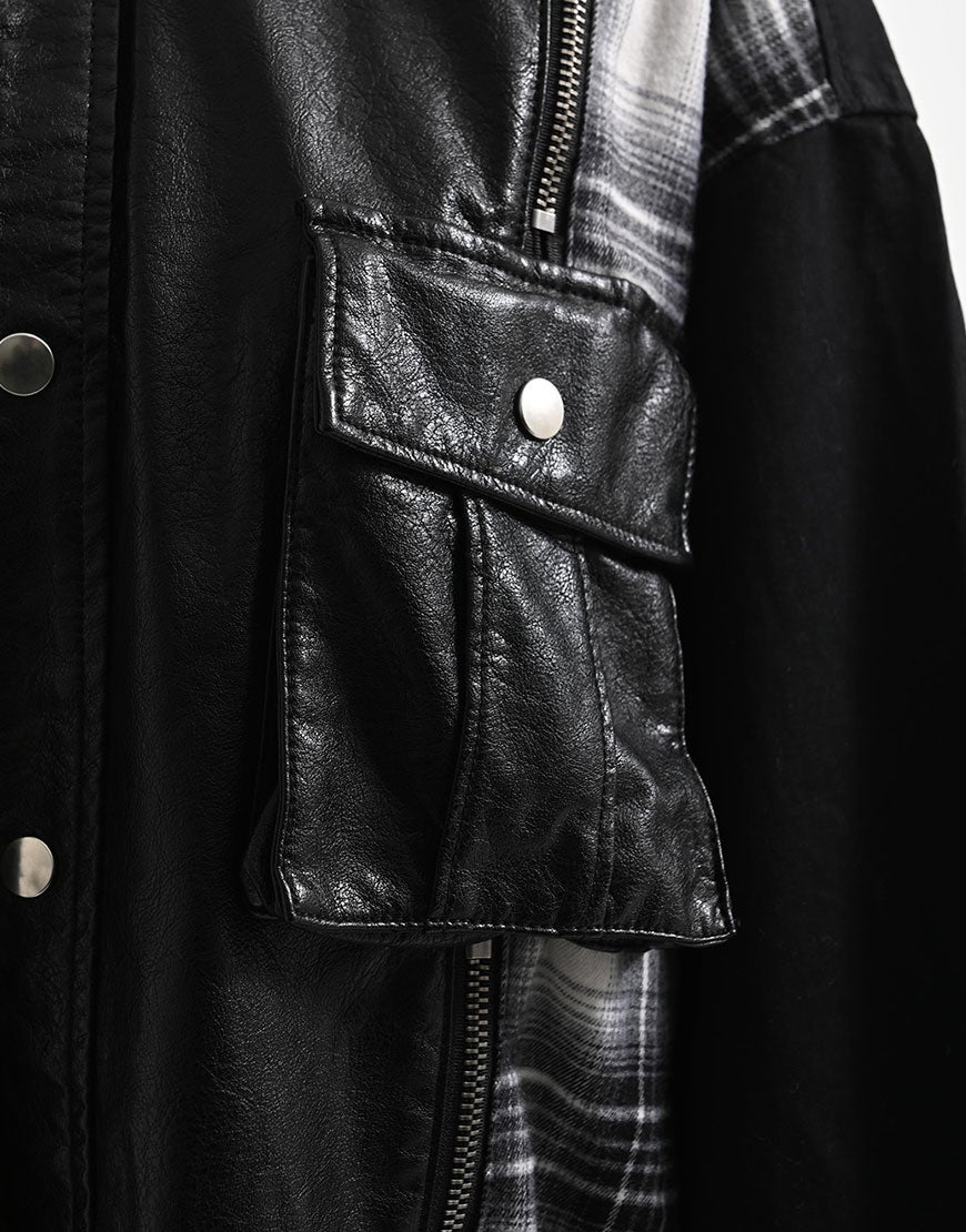 AdaNous【アダナス】mixed-material shirt/全2色