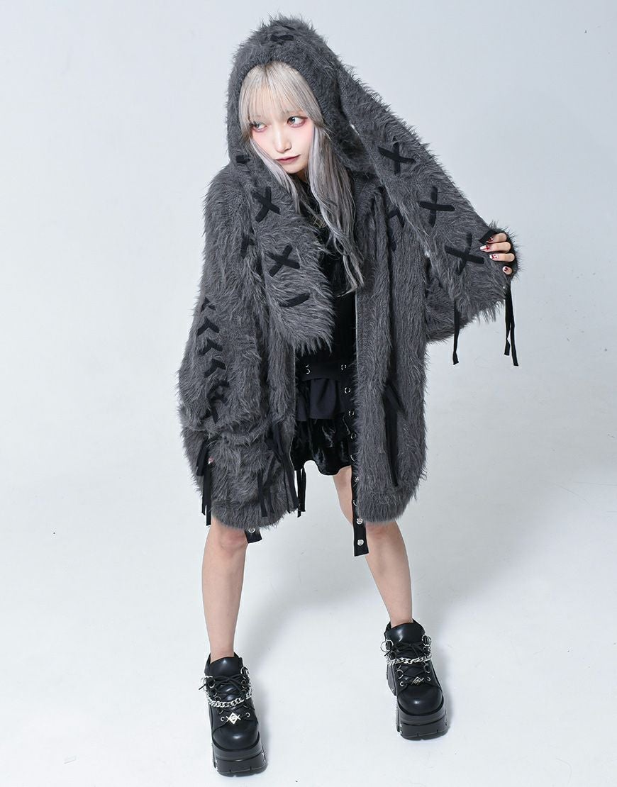 REFLEM【レフレム】うさ耳フェザーヤーンニットジップパーカー/全3色