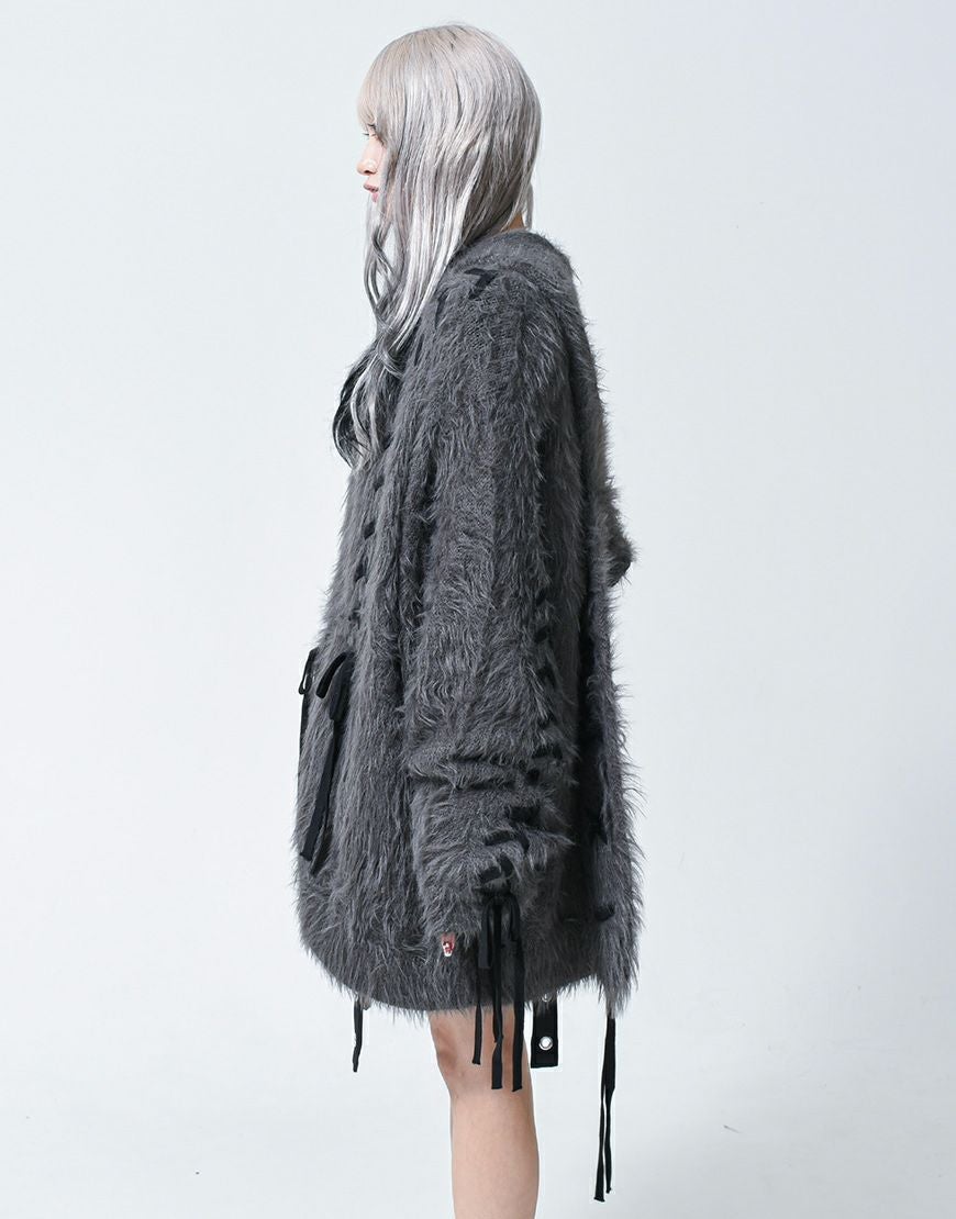 REFLEM【レフレム】うさ耳フェザーヤーンニットジップパーカー/全3色