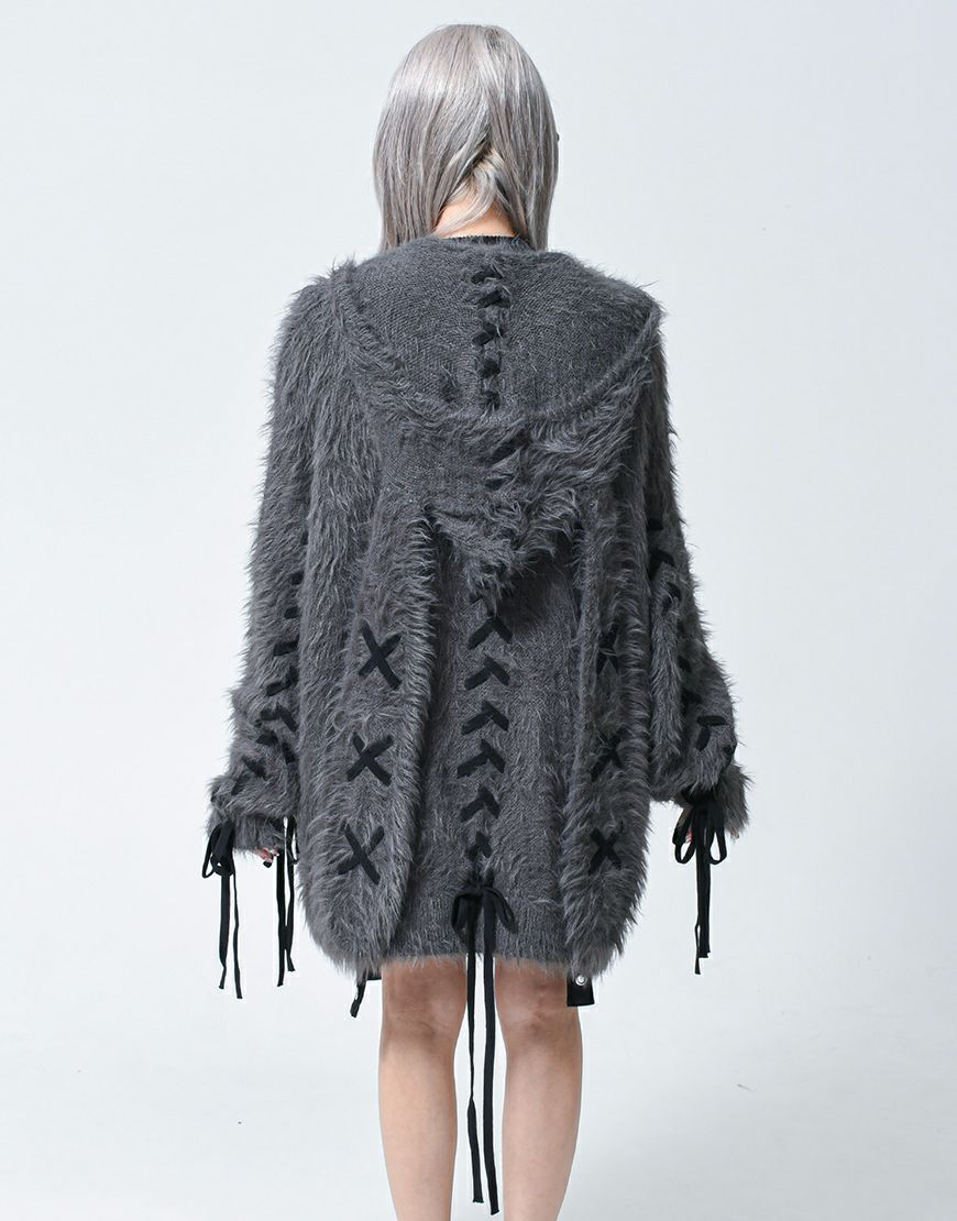 REFLEM【レフレム】うさ耳フェザーヤーンニットジップパーカー/全3色