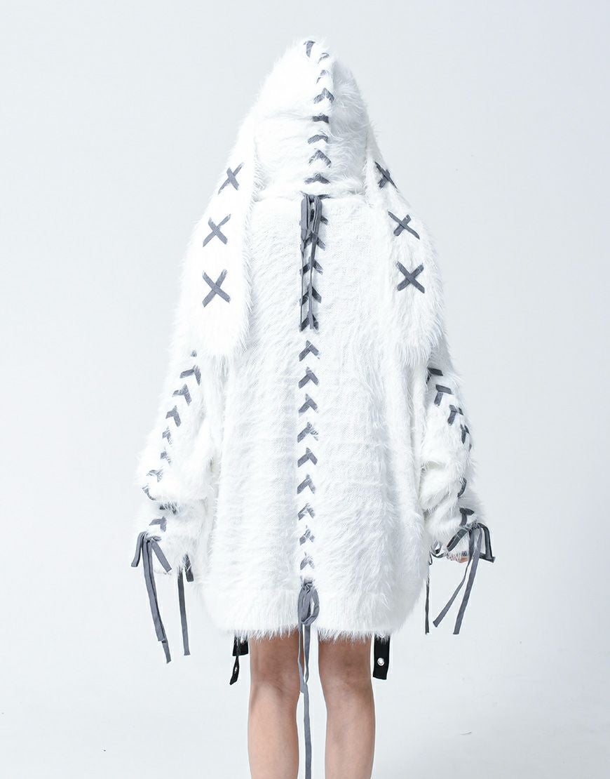 REFLEM【レフレム】うさ耳フェザーヤーンニットジップパーカー/全3色