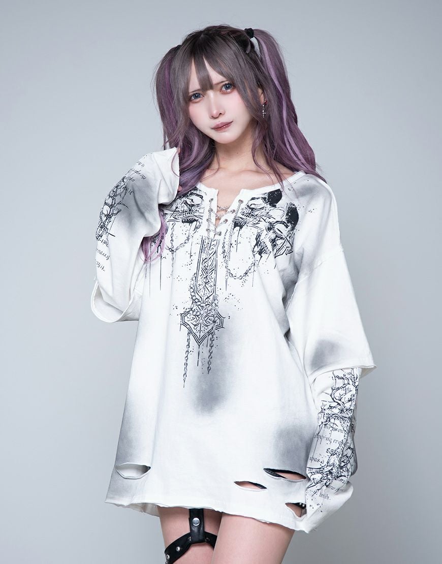 REFLEM【レフレム】スカルグランジレイヤーロンT/全3色