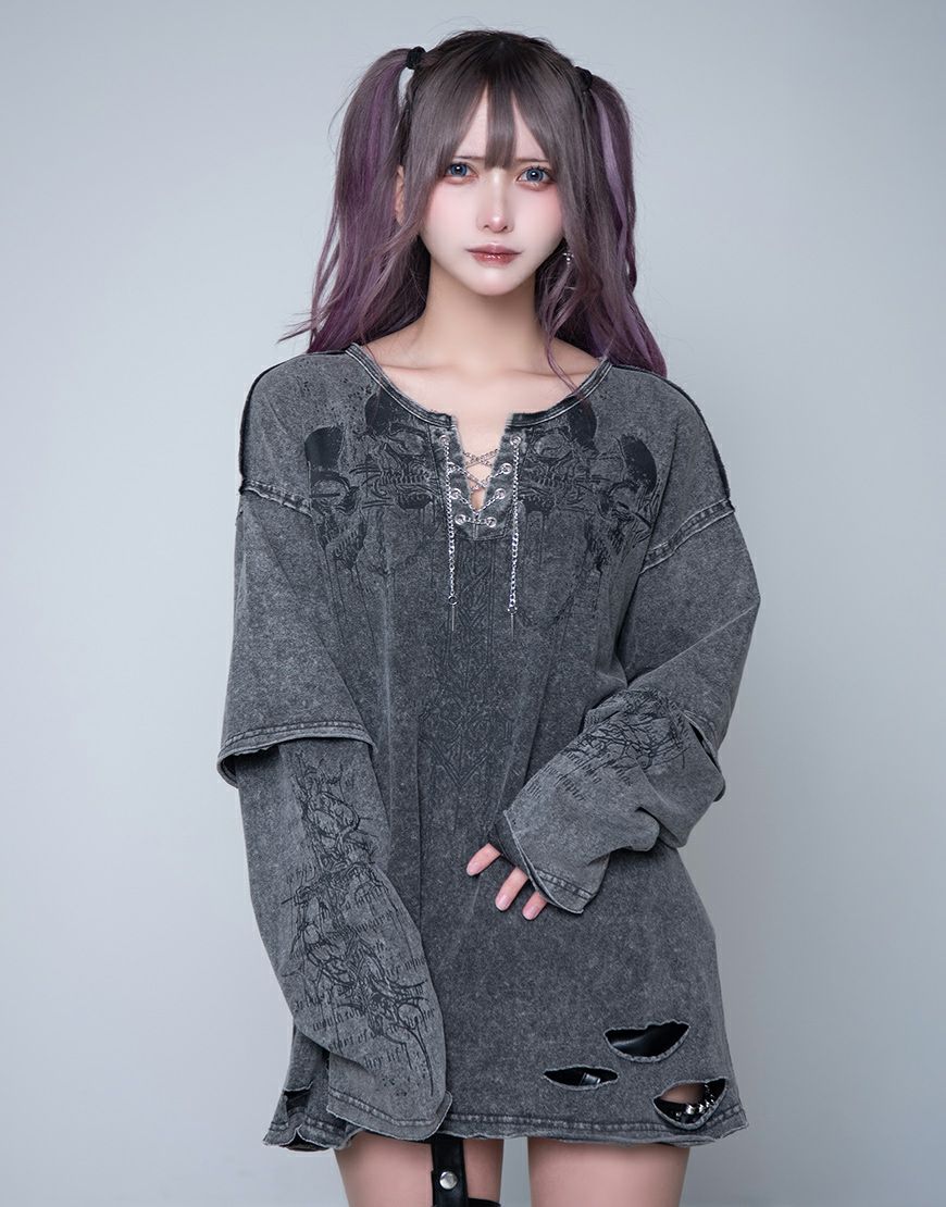 DimMoire【ディムモアール】Webbed Lullaby ロンT/Black