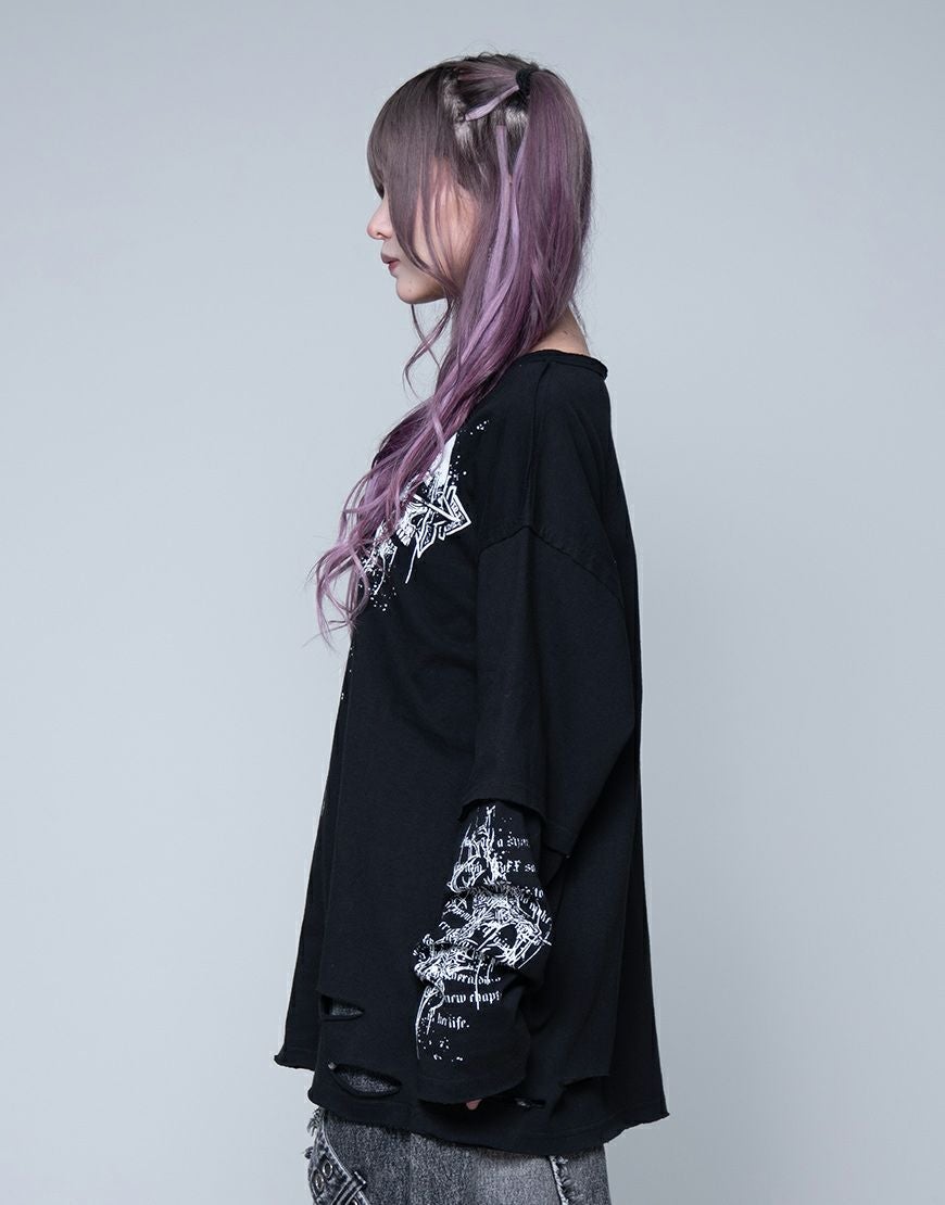 REFLEM【レフレム】スカルグランジレイヤーロンT/全3色