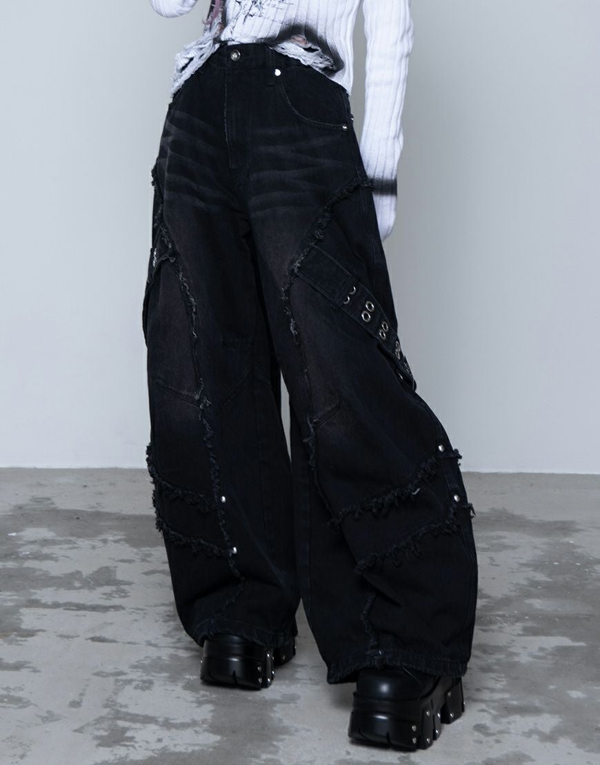 REFLEM【レフレム】2WAYワイドボンテージカーゴパンツ/全2色