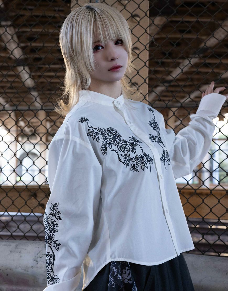 AdaNous【アダナス】mixed-material shirt/全1色