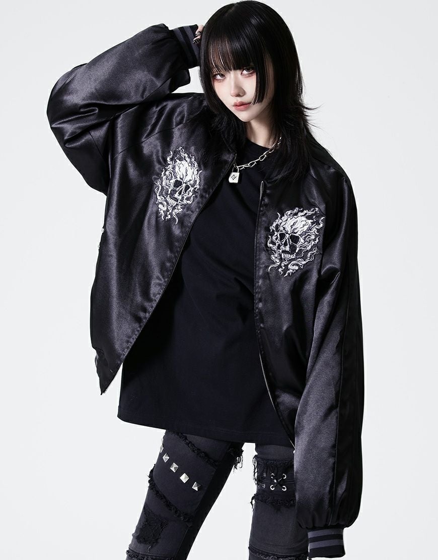 REFLEM【レフレム】ベロア刺繍スカジャン/全2色