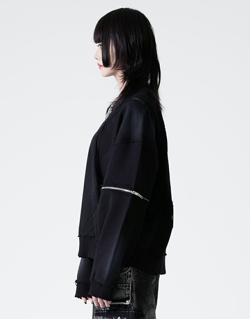 REFLEM【レフレム】メッシュラインルーズスウェット/全2色